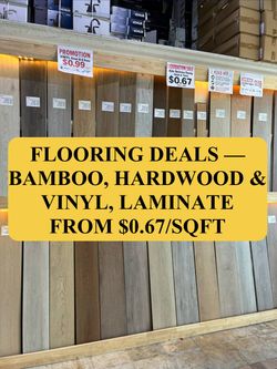 Flooring deals – Vinyl, Laminate, Hardwood, Bamboo