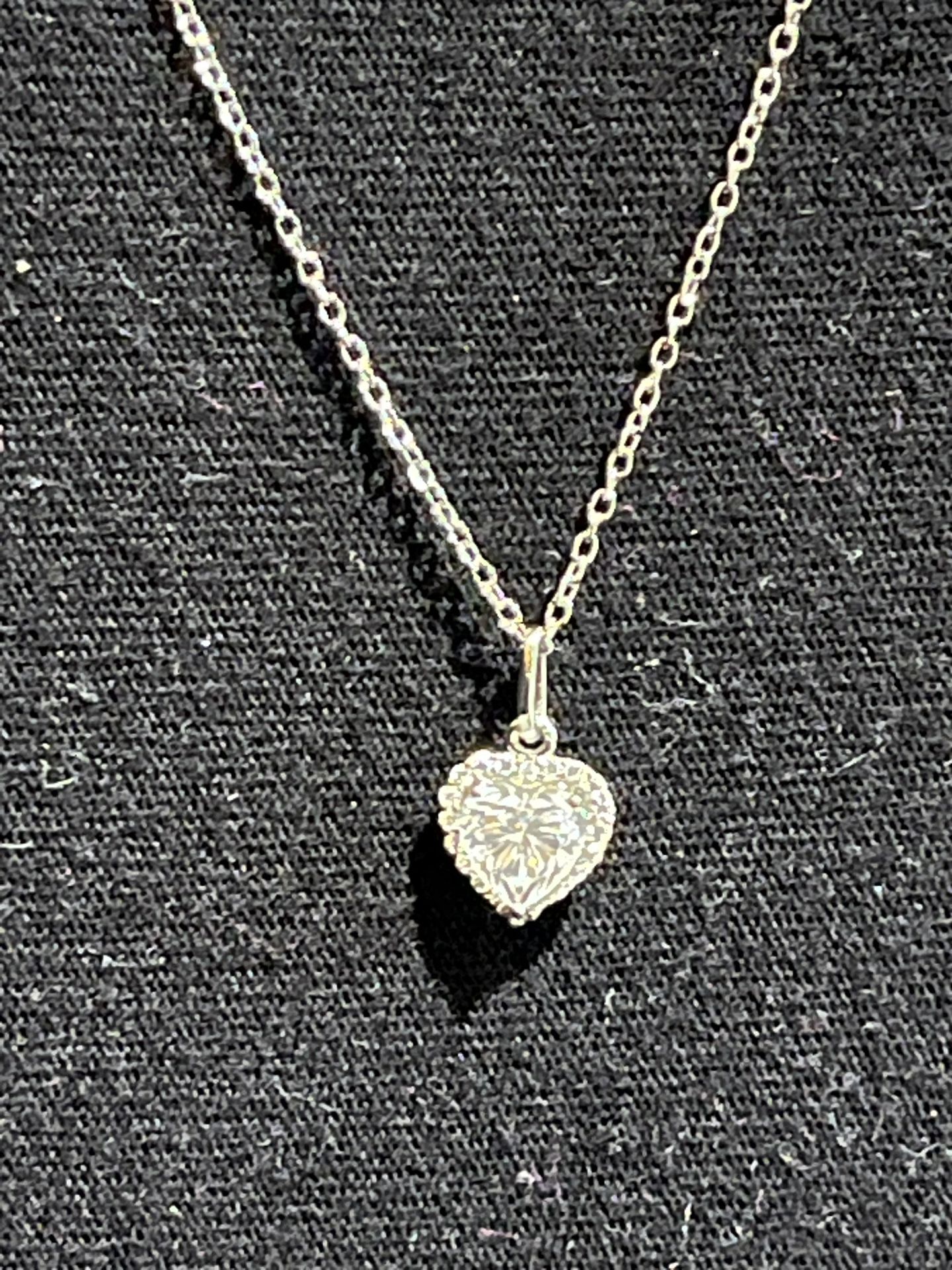 S925 Heart Shaped Moissanite Pendant + Necklace 