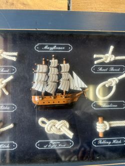 Collectible nautical knot board shadow box