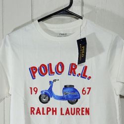 Polo ralph lauren Scooter tee short sleeve t-shirt grade school kids boys M 10-12