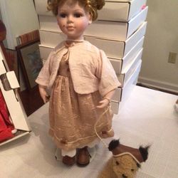 Antique Shirley Temple Doll with Dog and Ten Outfits