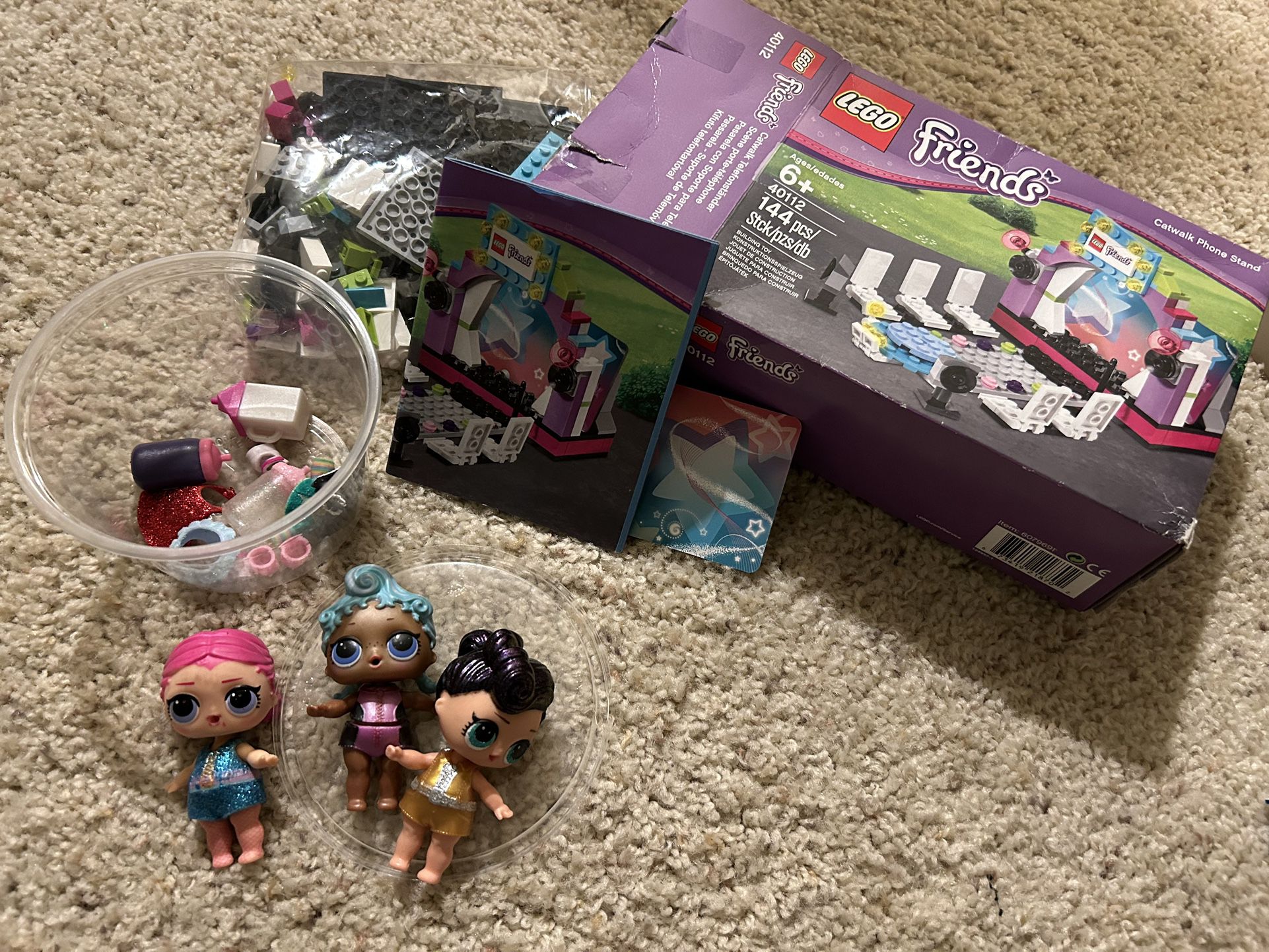 Girl’s Toy Bundle Of Legos And LOL Dolls 