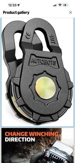 Heavy Duty Snatch Block for Winch Recovery Black Max 45,000lbs, Forged Steel Snatch Block Pulley, Anti-Rust and Waterproof, Winch Accessories for Jeep