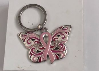 Vintage Brighton “Power of Pink" butterfly keychain. Breast Cancer Awareness