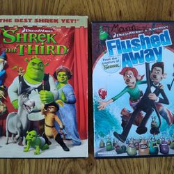 Flushed Away (DVD, 2006) & Shrek the Third (DVD 2007)