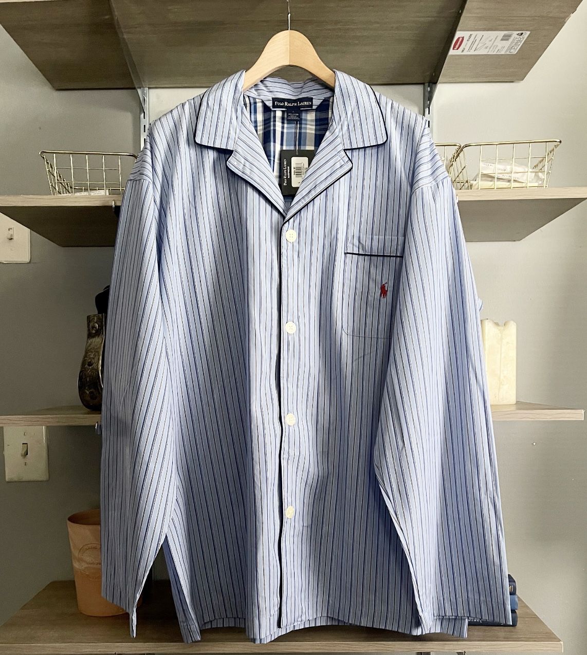 New! Mens Polo Ralph Lauren Pajama Shirt button down. Size L
