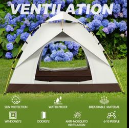 Brand new in box! Windowed Self-Installing Quick-Fold Tent - White Stacked Camping Mosquito-Proof And Anti-Slip Tent for Camping, Picnicking, Camping 