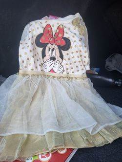 Minni Mouse Dress W Goldish Skirt