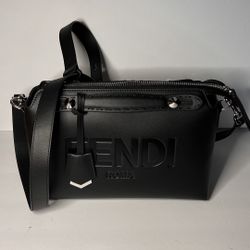 Vitello King Logo Embossed Medium By The Way Boston Bag Black