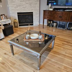 Mirror Furnature Set - table, side table, tv stand and side table