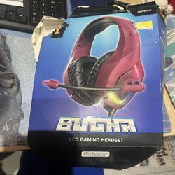LED Gaming Headphones Universal Headset BUGNA . New out Of Box 