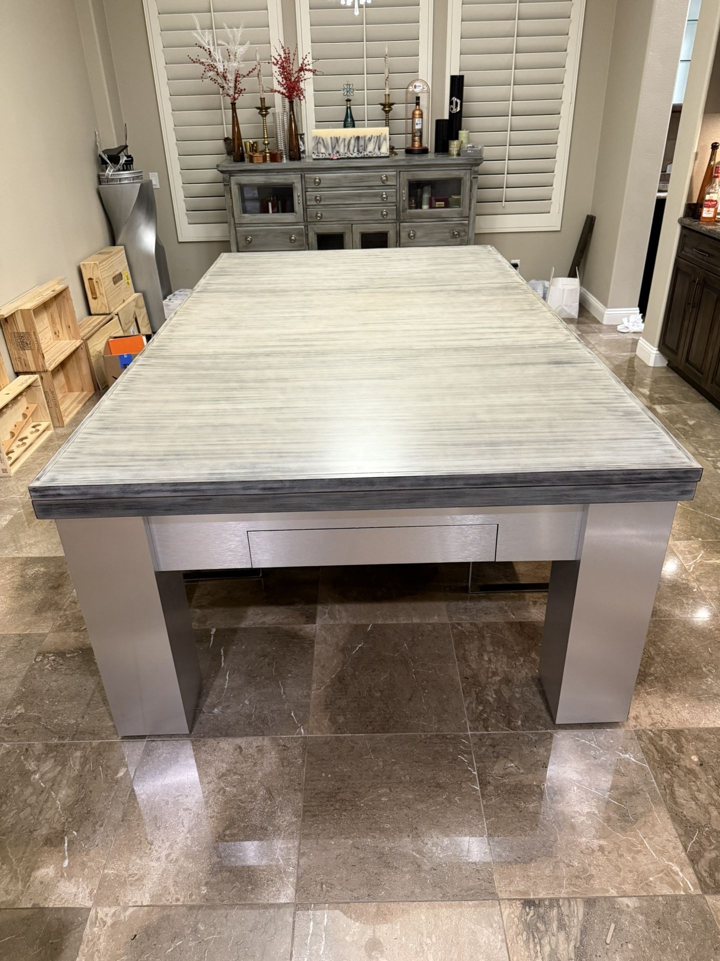 8’ Stainless Steel Pool Table / Dining Table