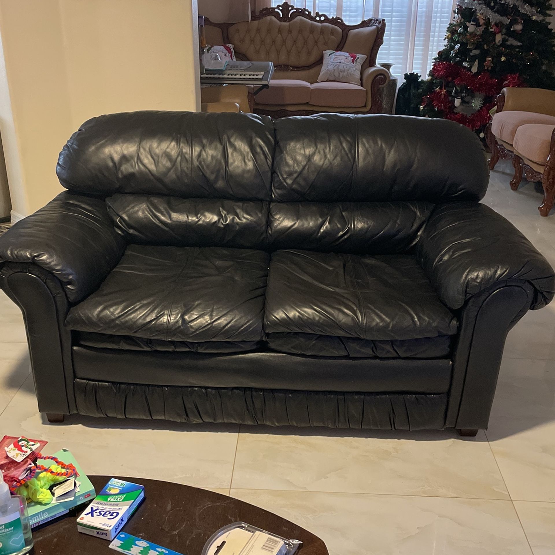 Black Leather Loveseat