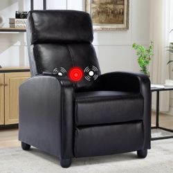 leather Theater Recliner with Massage for Living Room