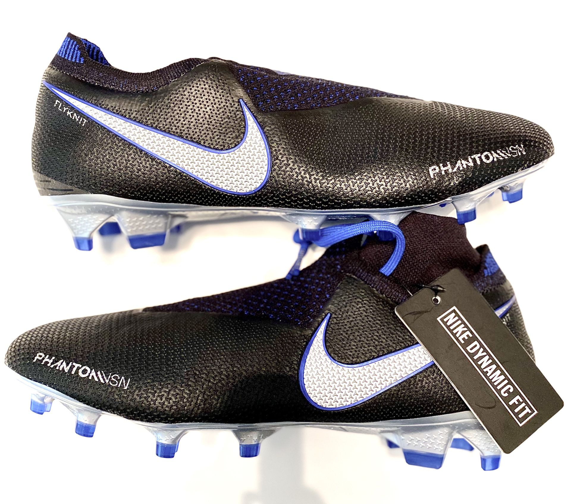 Nike Phantom VSN Vision Elite DF FG Soccer Cleats Black/Blue AO3262-004