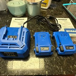 Brand New Two Kobalt 24v Max Batteries And 85 Watt Charger  Msrp $150 Power Tools