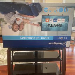 Brand New 55 Inch 4k Ultra Smart Tv With Movable Tv Stand 