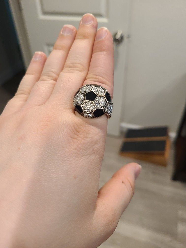 Bling Stretchy Soccer Ball Ring