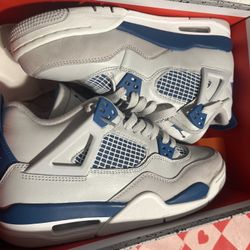 size 7 air Jordan 4 Retro Gs Off White/military Blue