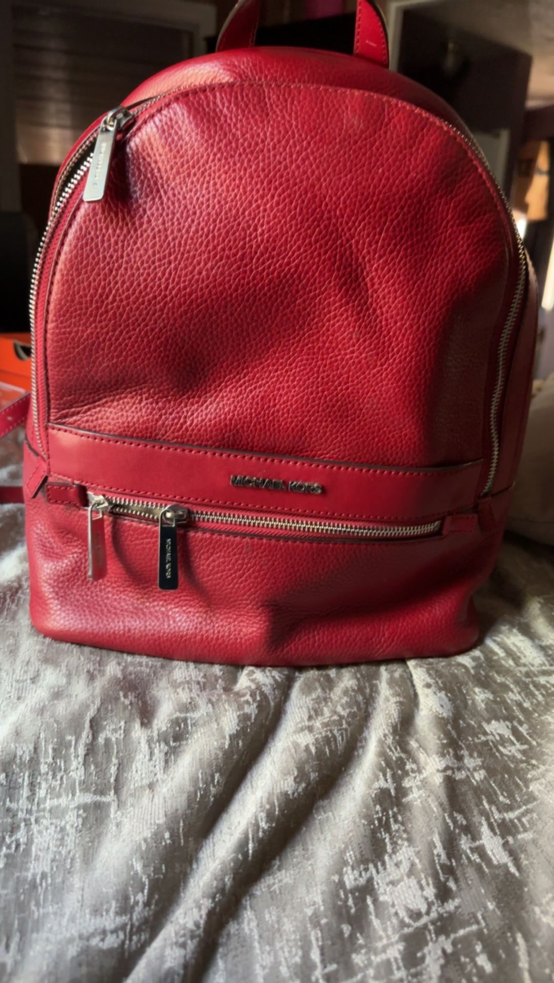 Red Michael Kors Backpack