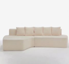 110" Modern Irregular L-Shaped Compression Modular Sectional Sofa with Deep Seat