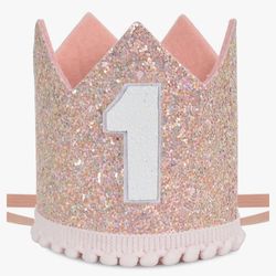 Glitter First Birthday Crown, New