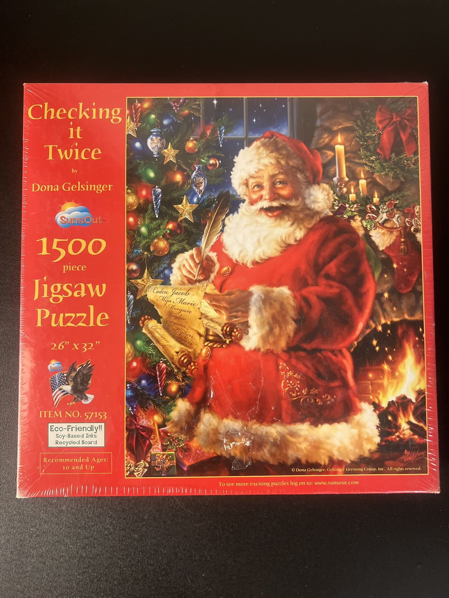 Sunsout Checking It Twice 1500 Piece Puzzle New Sealed