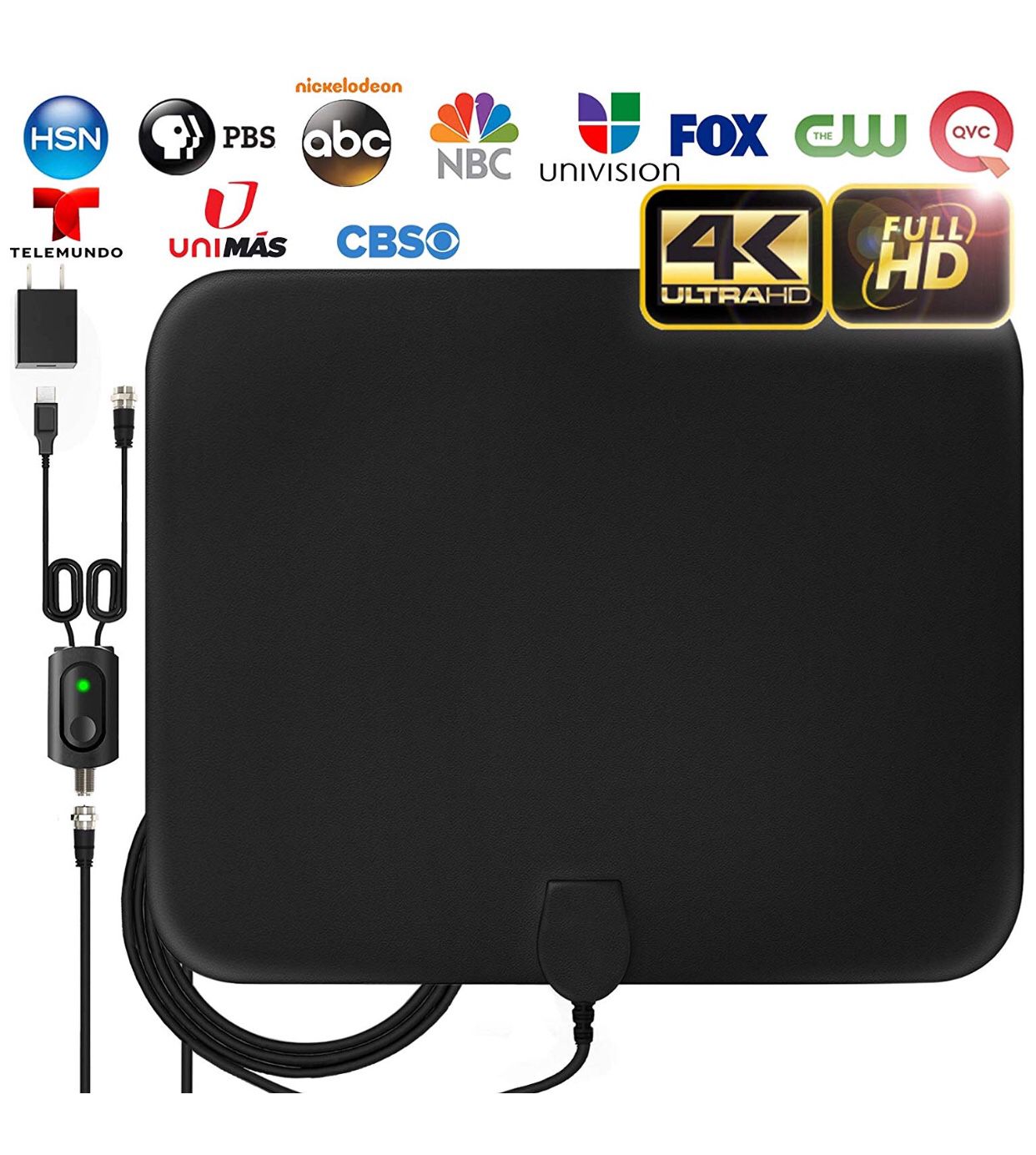 Amplified HD Digital TV Antenna Long 120 Miles Range - Support 4K 1080p Fire tv Stick and All Older