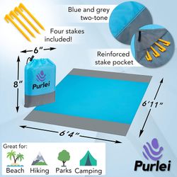 Sandproof Beach mat Blanket, Sandless Waterproof Beach Blankets, Lightweight Outdoor Picnic mat, Oversized Foldable Camping Gear, sandfree Washable ma