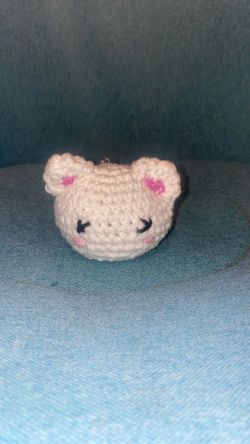 Crochet cat keychain
