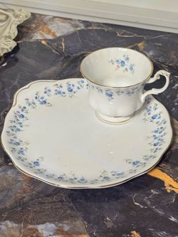 Porcelain Tea Cup and Snack Plate Set