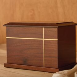 AspenStidios Cross Walnut Wooden Urn