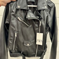 Zara Black Faux Leather Jacket Size XL - Brand New W/ Tag