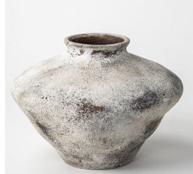 Rustic Ceramic Vase with Weathered Finish