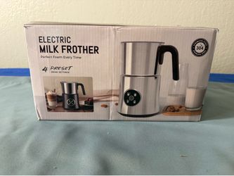 Electric Milk Frother Stainless Steel 4-in-1 Automatic Hot Cold Foam Maker New