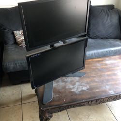 Vertical Dual Stand With 2 Monitors 23 Inch