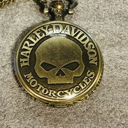 NEW QUARTZ POCKET WATCHES WITH CHAINS - HARLEY DAVIDSON & MARINE CORP. - $15 each