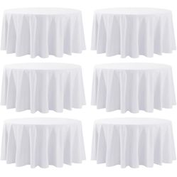 White round Tablecloth -132” (6 Pieces) 