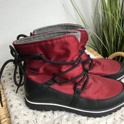 Sorel Womens Boots Size 8 Cozy Explorer Red Elements Winter Waterproof