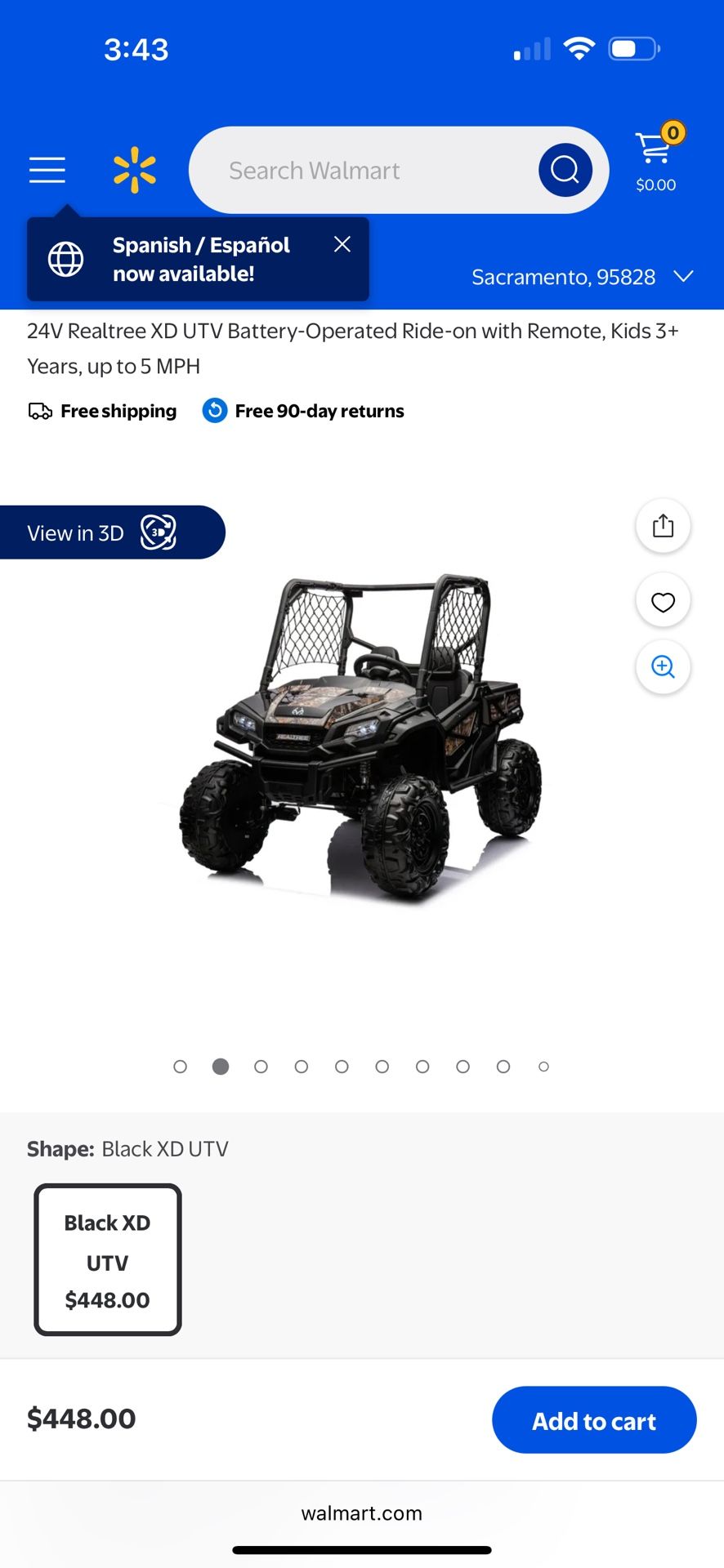 24V Realtree XD UTV Battery-Operated Ride-on with Remote,