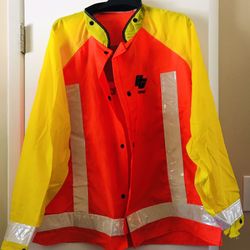 New Caltrans Men’s Orange Long Sleeve High Visibility Work Safely Jacket