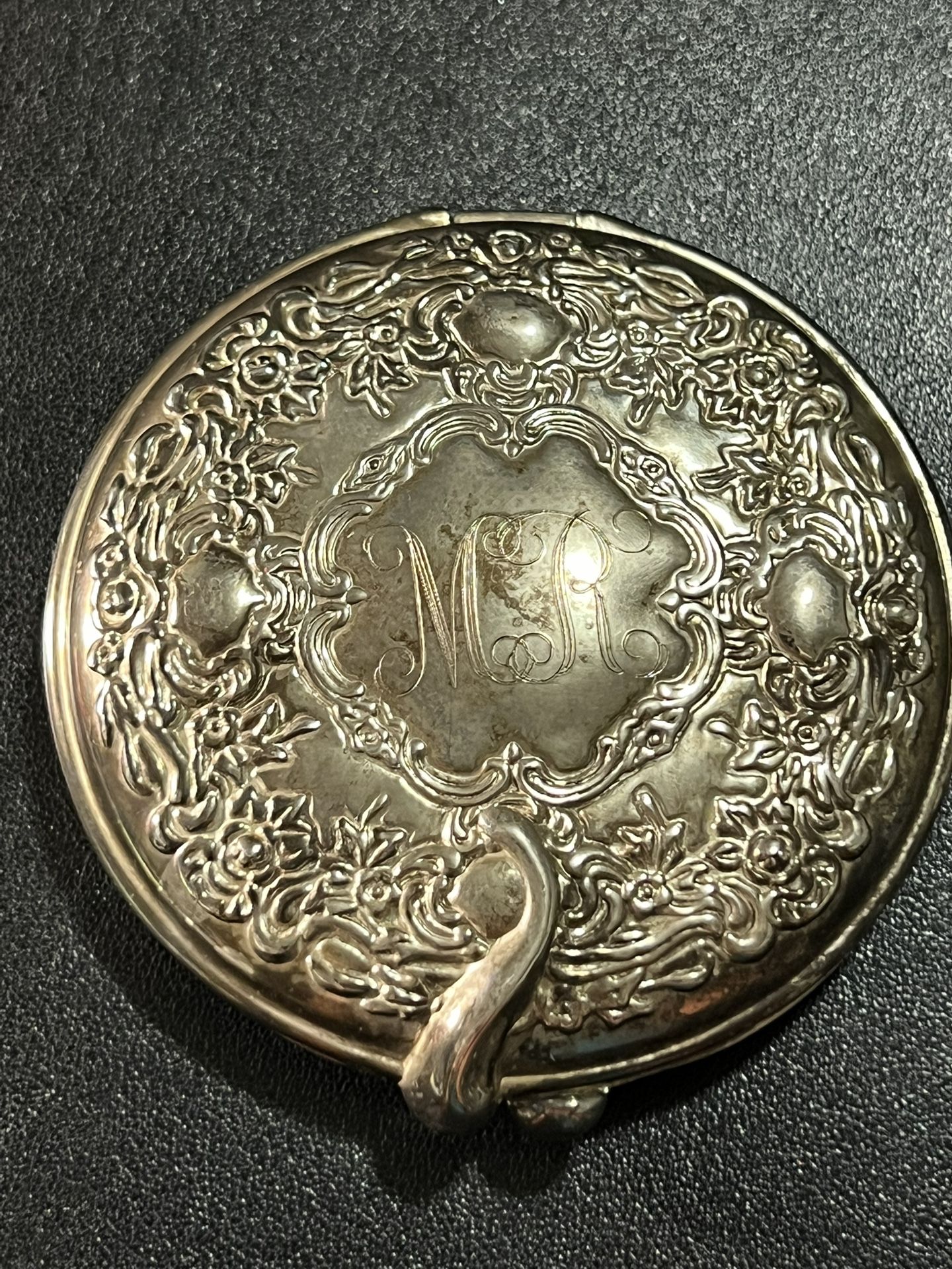 Monogrammed “MR” Compact Mirror 2.75” Diameter