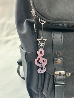 Music Note Keychain with Star Clip