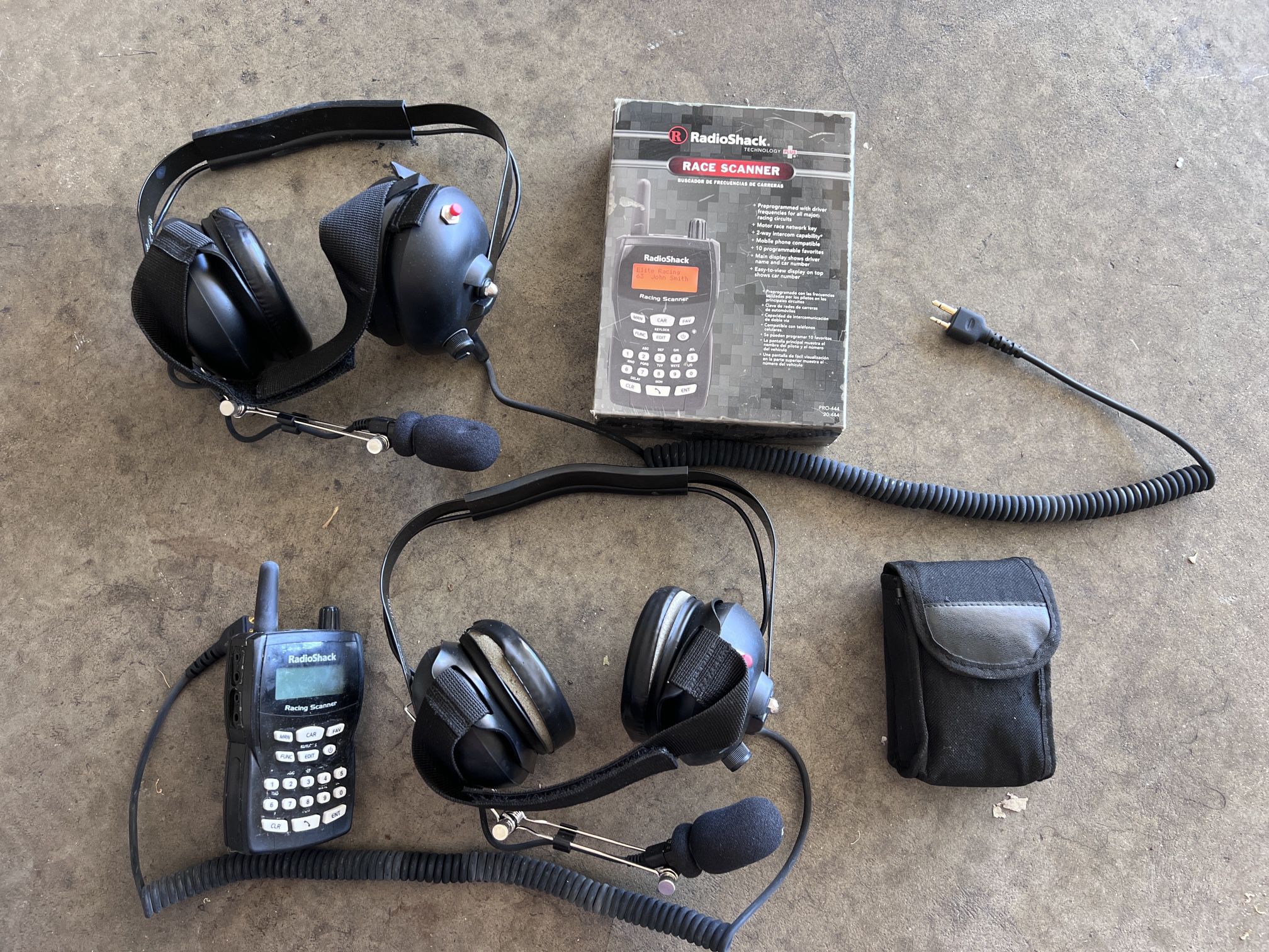 Radio Shack Race Scanner PRO-444 with Intercom Headsets