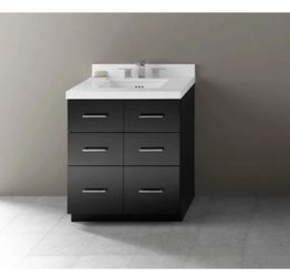 Ronbow - 090930-B02 - 30'' Lassen EcoFriendly Bathroom Vanity Cabinet Black Base