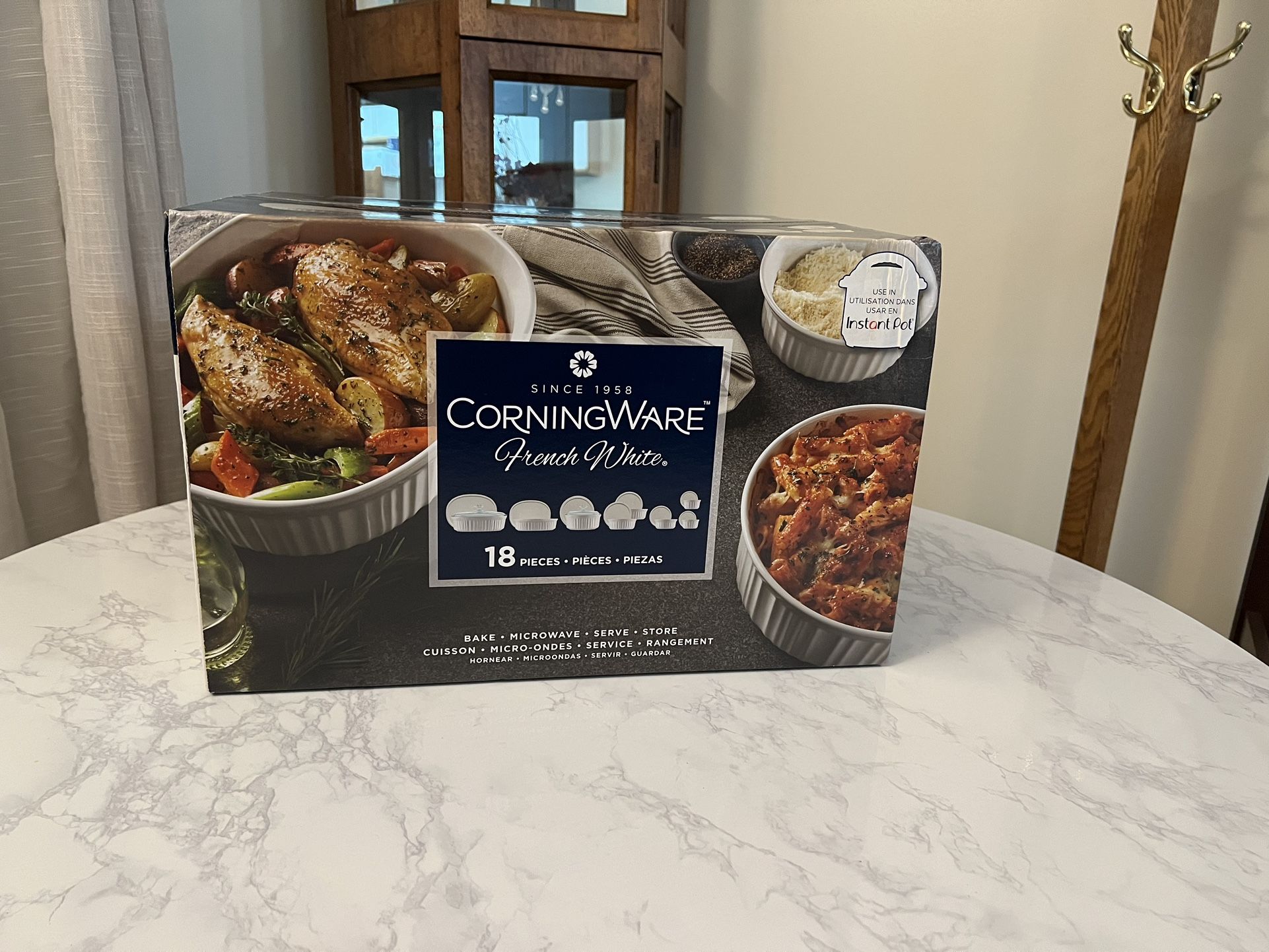 CorningWare French White 18-Piece Bakeware Set