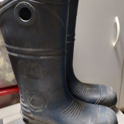 Dark Blue Rubber Rain Boots 