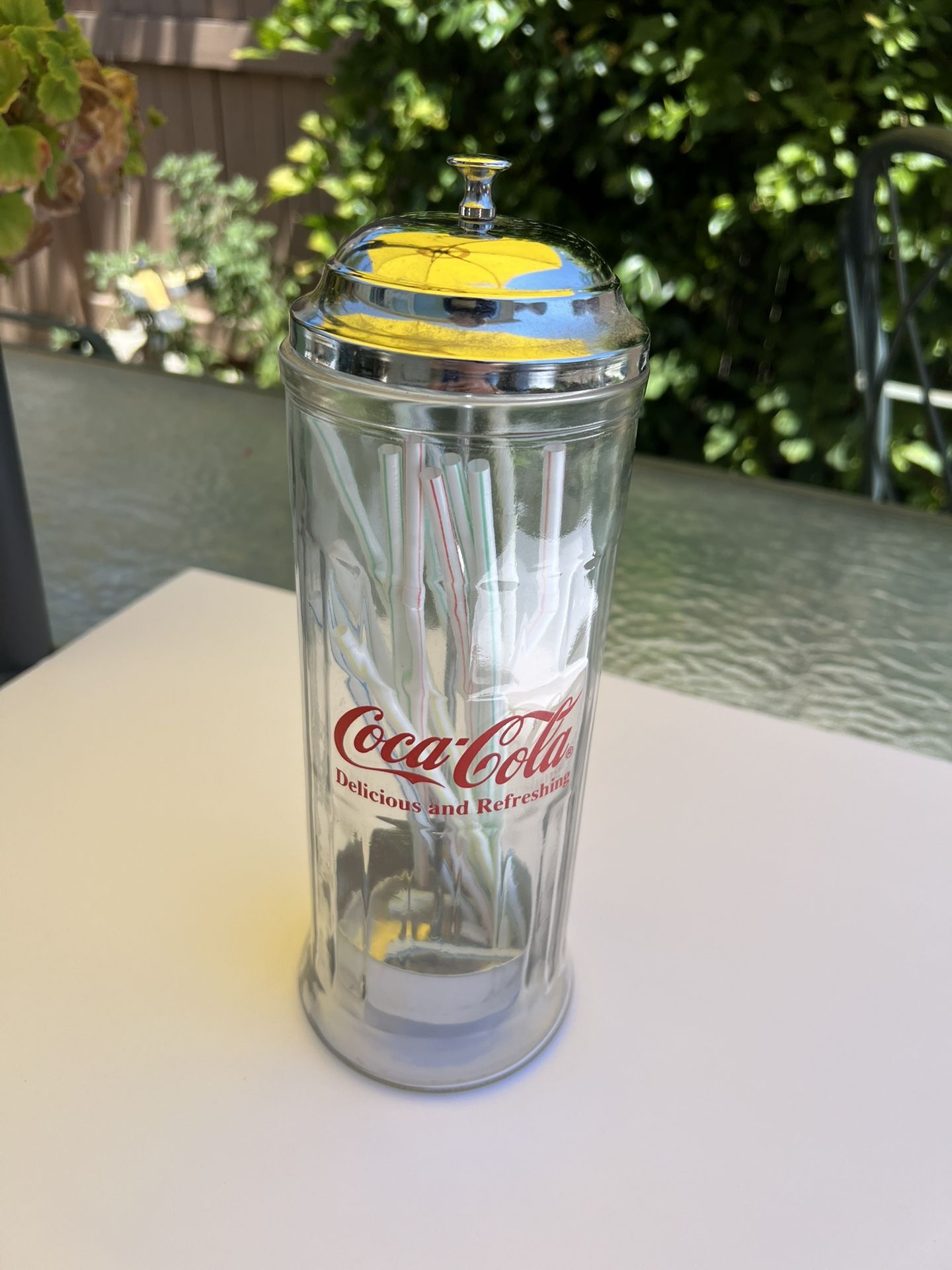 Coca Cola Glass Straw Holder