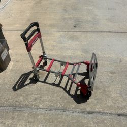Milwaukee  Foldup Truck/Dolly  The feet where the rollers are do not seem to easily open or one is stuck 