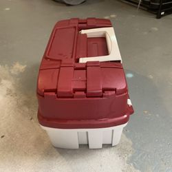 Plastic Tackle-box Toolbox with brass latch.